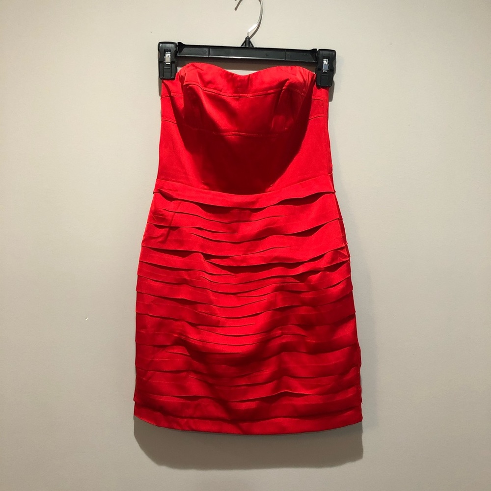 Express Ruffled Strapless Dress